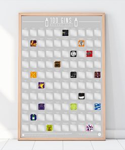 100 Gins Scratch Off Bucket List Poster