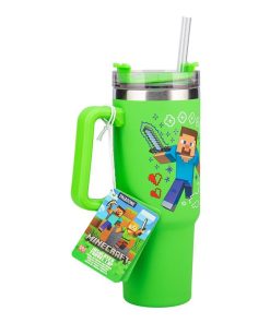 Minecraft Green 900ml Insulated Cup and Straw