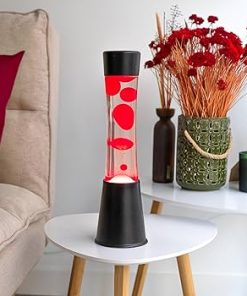 Red Tower Lava Lamp with Black Base