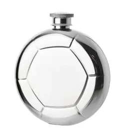 Harvey Makin Classic Hip Flask 5oz Mirror Polished - Football