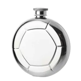 Harvey Makin Classic Hip Flask 5oz Mirror Polished - Football