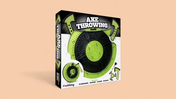 Axe Throwing Game with Board & Throwing Stars - Image 2