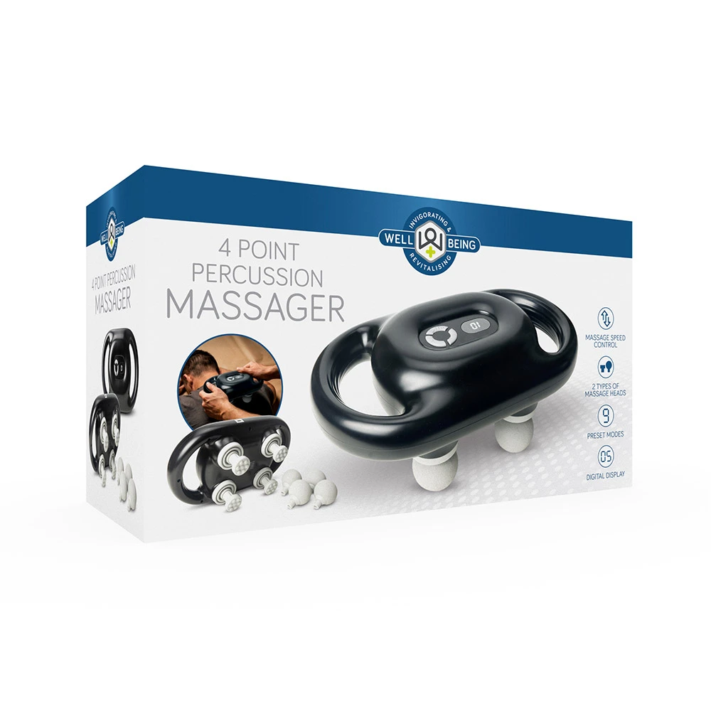 4 Point Percussion Massager with Interchangeable Heads - Image 2