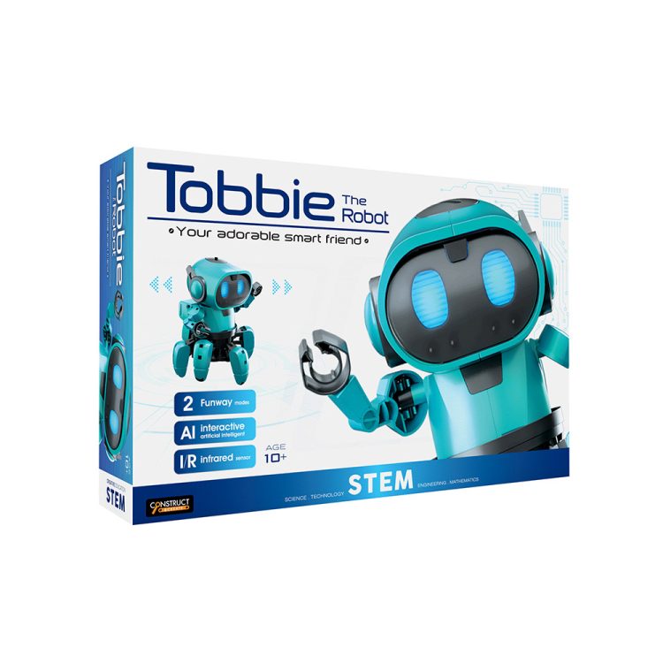 Construct & Create Tobbie the Self-Guiding AI Robot Blue