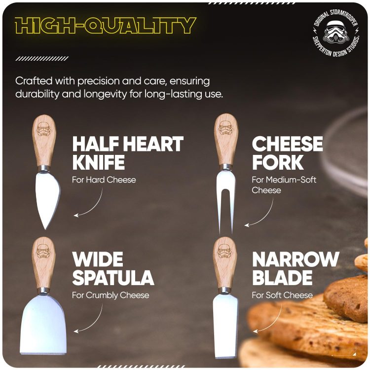 Original Stormtrooper Cheese Board including Knife Set for Star Wars Fans - Image 2