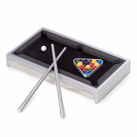 Mini Table Top pool game in aluminium case